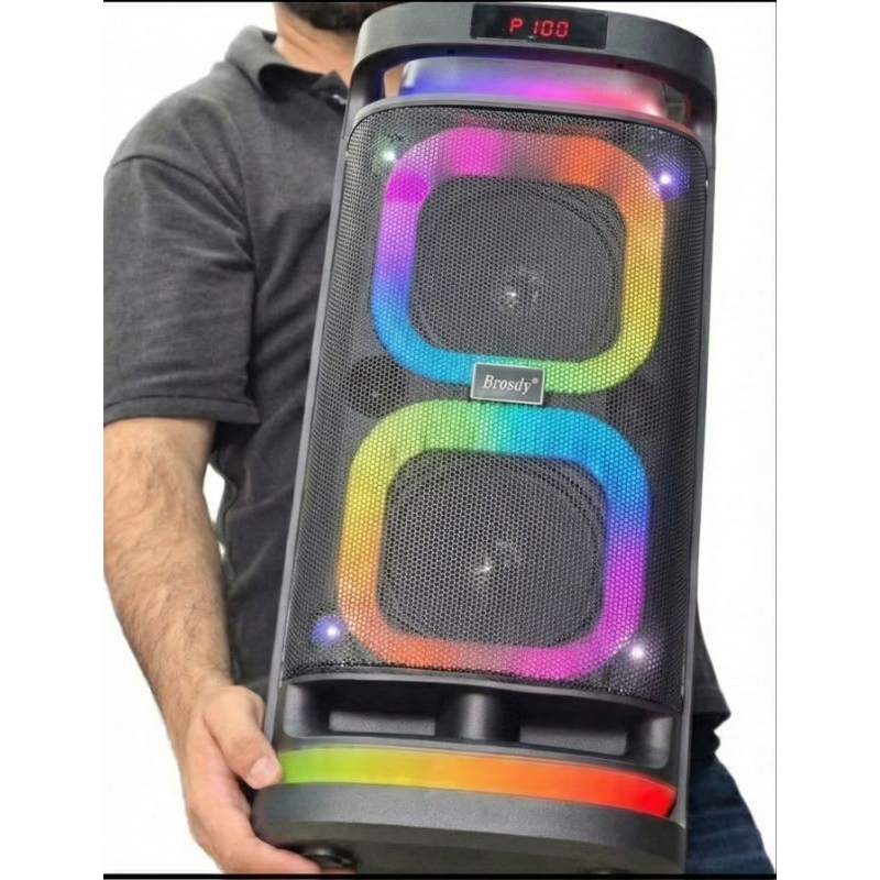 mega Caixa de Som Gigante 1500w com 60 cm altura Amplificada Bluetooth Pen-drive Rádio FM Sd, com 2 Microfones sem Fio