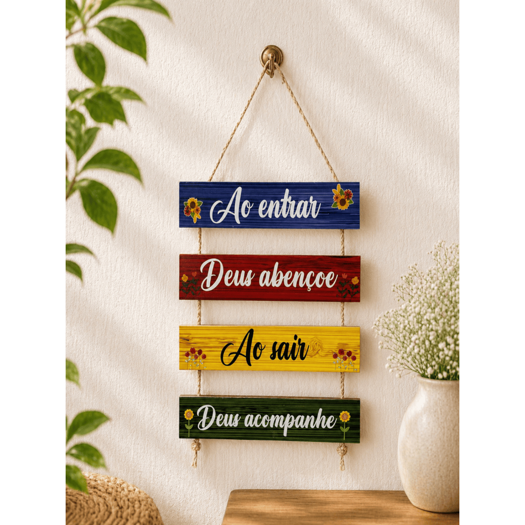 Placa Decorativa MDF – Frases - Quadro Para Parede | 19x50 | Com Corda de Sisal | Decoração Sala/Quarto — imagem 2 de 2