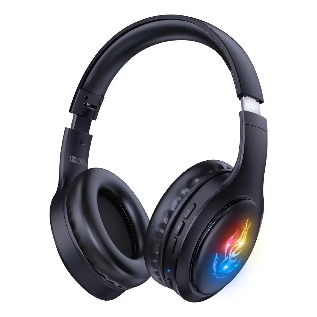 Fone de ouvido Headset Bluetooth 5.3 Gamer Sem Fio 1HORA AUT202 Design Dobrável Com Microfone