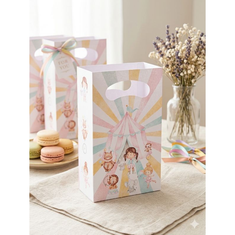 Sacolinha circo rosa - kits festas lembrancinhas aniversário - kits sacolinhas