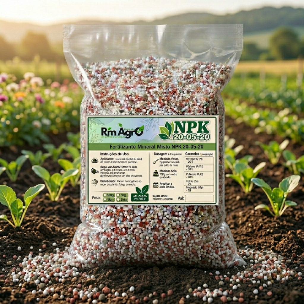 Fertilizante NPK 20-5-20 5kg  Nutrição Completa para Grama, Plantas e Flores
