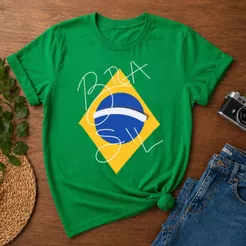 Camiseta Feminina Brasil Street Style Look Casual Confortavel 100% Algodão