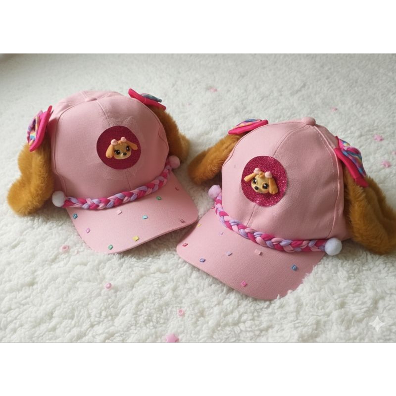 Boné personalizado Patrulha canina na cor rosa