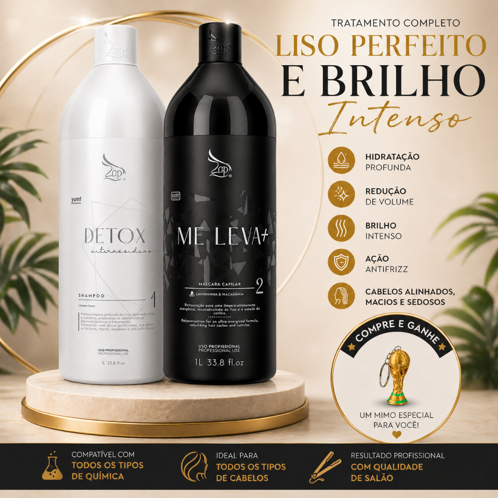 Zap Cosmeticos Escova Progressiva Profissional Me Leva 2X1L Cabelos Lisos Produto de alisar o cabelo