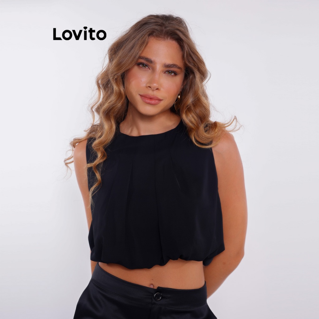 Lovito Blusa Elegante Feminina Balone BRTKB990BRL1020