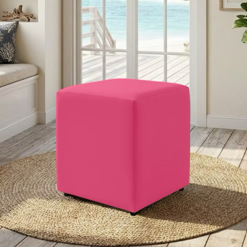 Capa para puff quadrado Elástica Lavável Decoração Sala Proteção Puff