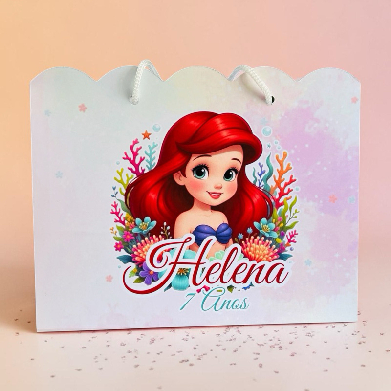 SACOLINHA PEGUE E MONTE DA ARIEL/PRINCESAS DISNEY/ LEMBRANCINHAS PARA FESTA/MIMOS PARA CRIANÇA/ SACOLA PERSONALIZADA
