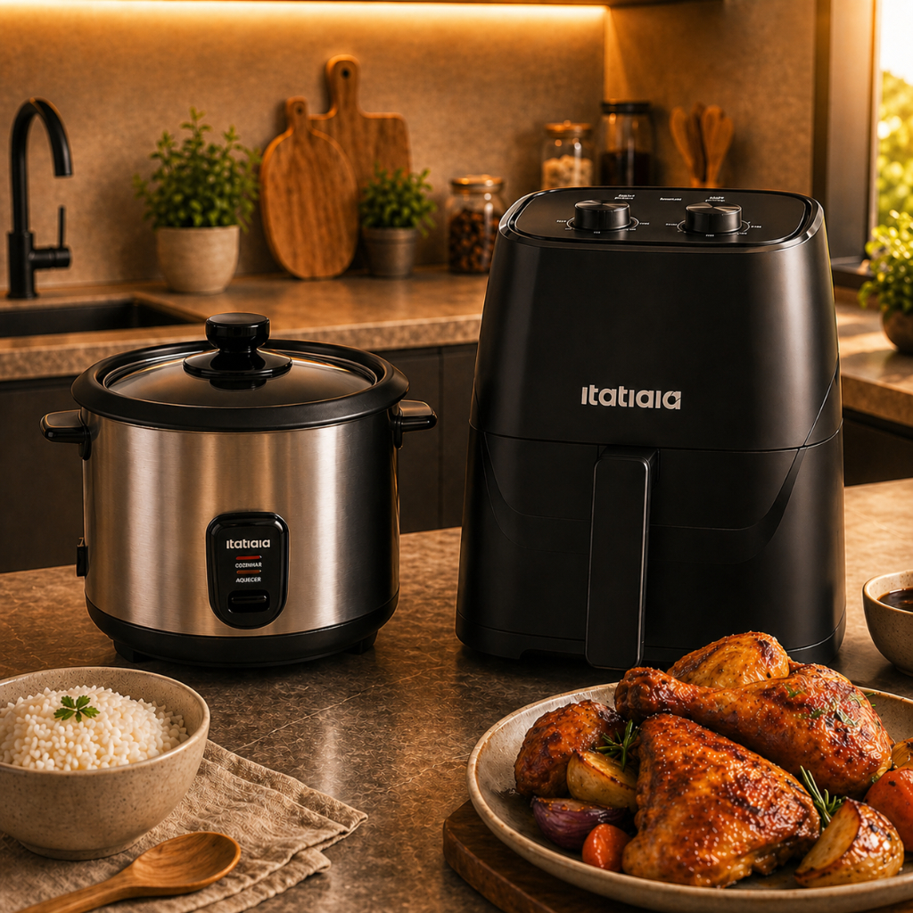 Kit Cozinha Air Fryer Itatiaia 3,5L + Panela de Arroz Mondial Visio 127V