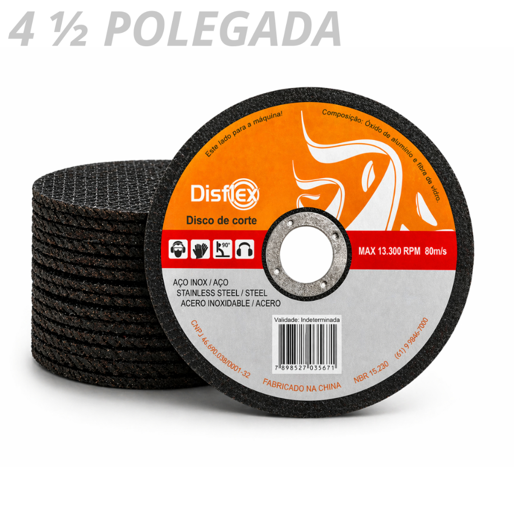 Kit 1/3/5 Disco De Corte Bronze 4 1/2 Polegada Esmerilhadeira Fino Para Aço Inox Carbono Alumínio 115m,x1,0mmx22,2mm