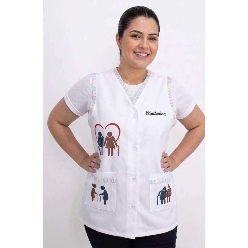 Avental Jaleco Para Cuidadora de idosos