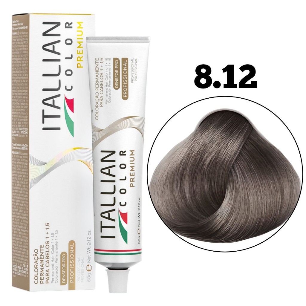 COLORAÇÃO ITALLIAN COLOR LOURO CLARO CINZA VIOLETA 8.12 60G