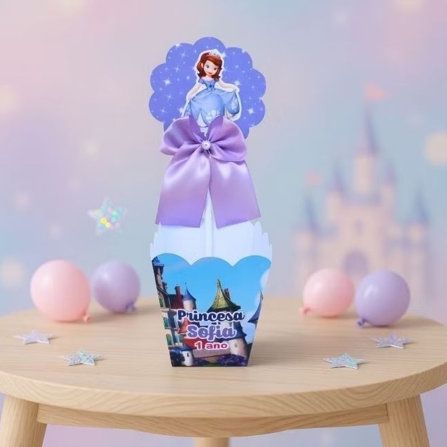 PEGUE E MONTE- Centro de Mesa Princesa Sofia - Personalizado - Lembrancinha - Festa Infantil - Aniversário- Decoração