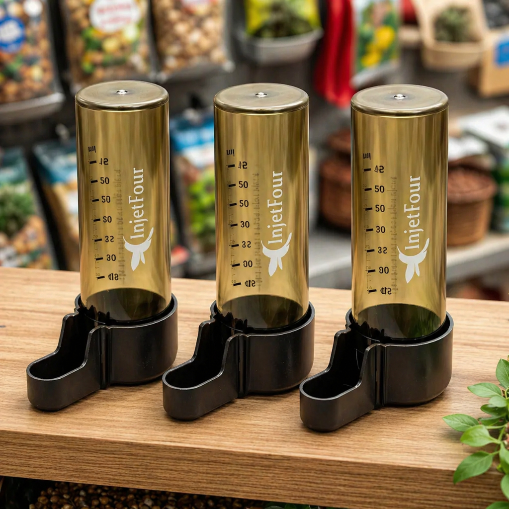 2 UN-Bebedouro Fume Medio Malha Larga Ambar 50ml Injetfour — imagem 2 de 2