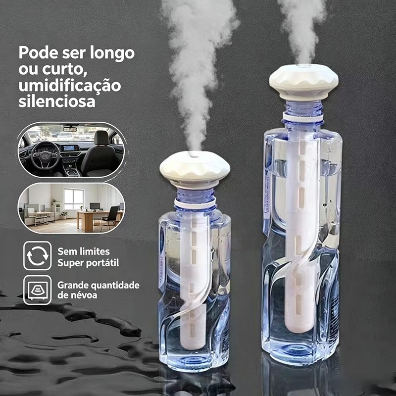 Umidificador de Ar Portátil USB Silencioso Adaptável em Qualquer Garrafa de Água para Quarto Escritório Viagem Carro D8