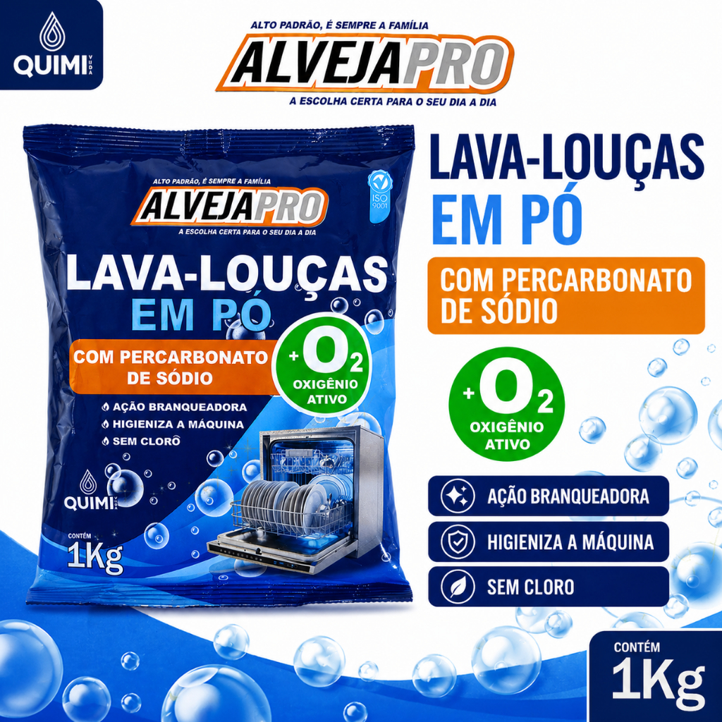 Imagem Detergente Lava Louças Premium Pó Para Máquina Remove Gordura Pesada sem Pré Lavagem até 5kg