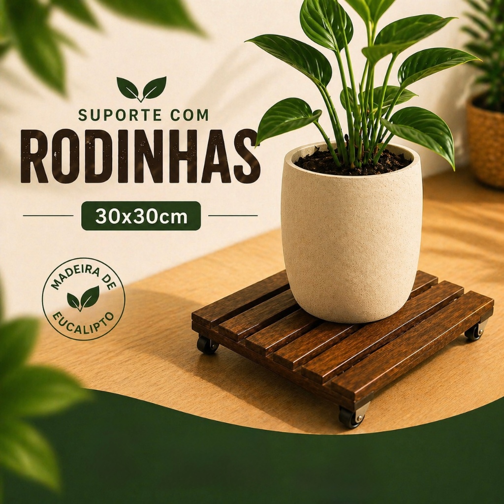 Suporte Com Rodinhas 30x30 Para Vaso De Plantas, Botijão de Gás
