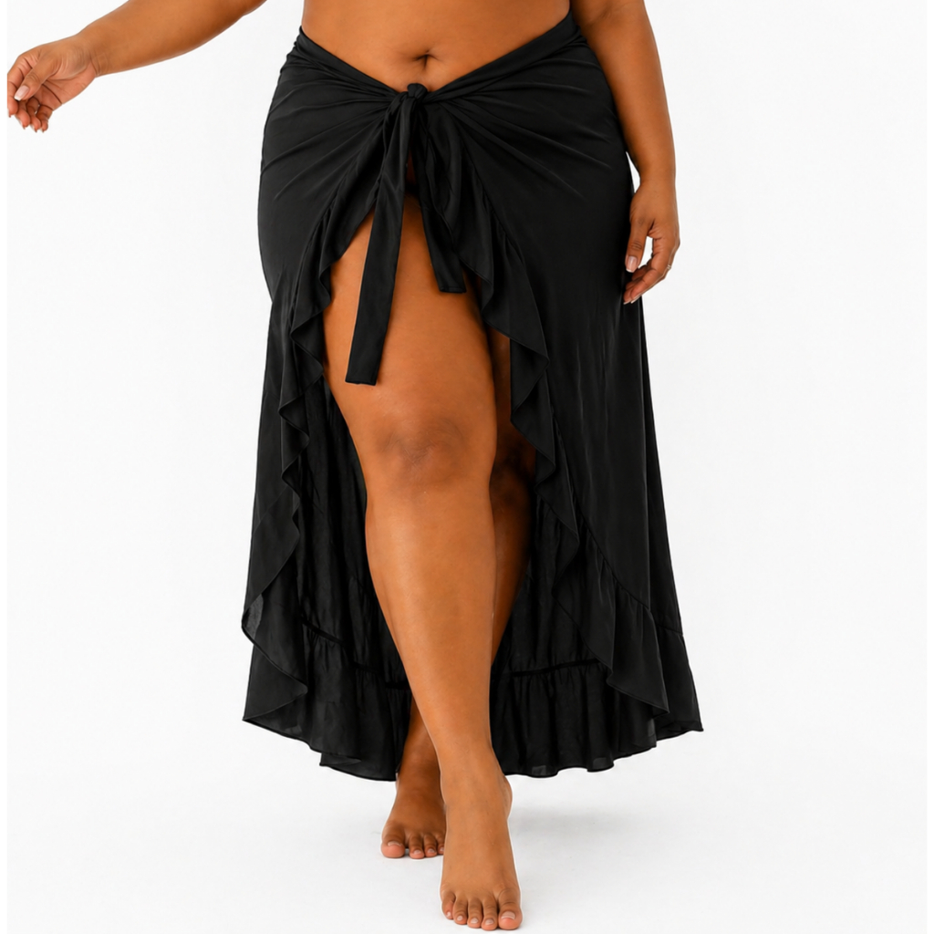Saida de Praia Pluz Size Com Babado Moda Praia Verão