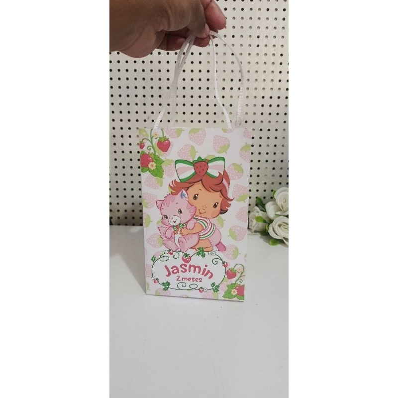Sacolinhas Personalizadas Moranguinho Baby - Festa Infantil Lembrancinhas Aniversário Pegue e Monte