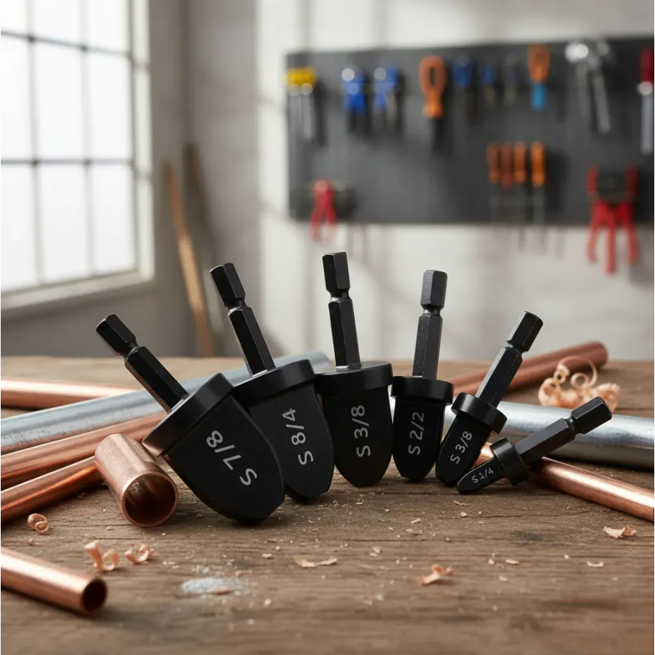 Kit 6 Haste Flangeador Alargador Broca 1/4 - 7/8 Pol Canos Tubos Cobre Alumínio Furadeira Morsa