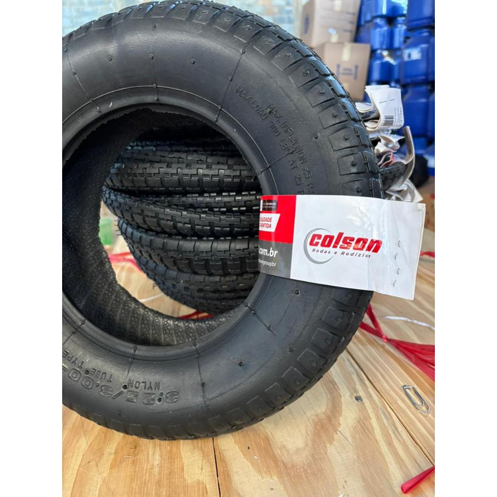 Kit 10 Pneu para Carrinho de Mão Colson 3.25 / 3.00 – 8