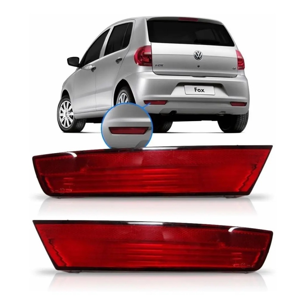 Par de Refletores Olho Gato Para-choque Traseiro Fox G2 2010 2011 2012 2013 2014