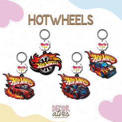 Hot Wheels - Chaveiro Personalizado MDF brilhoso Lembrancinha infantil