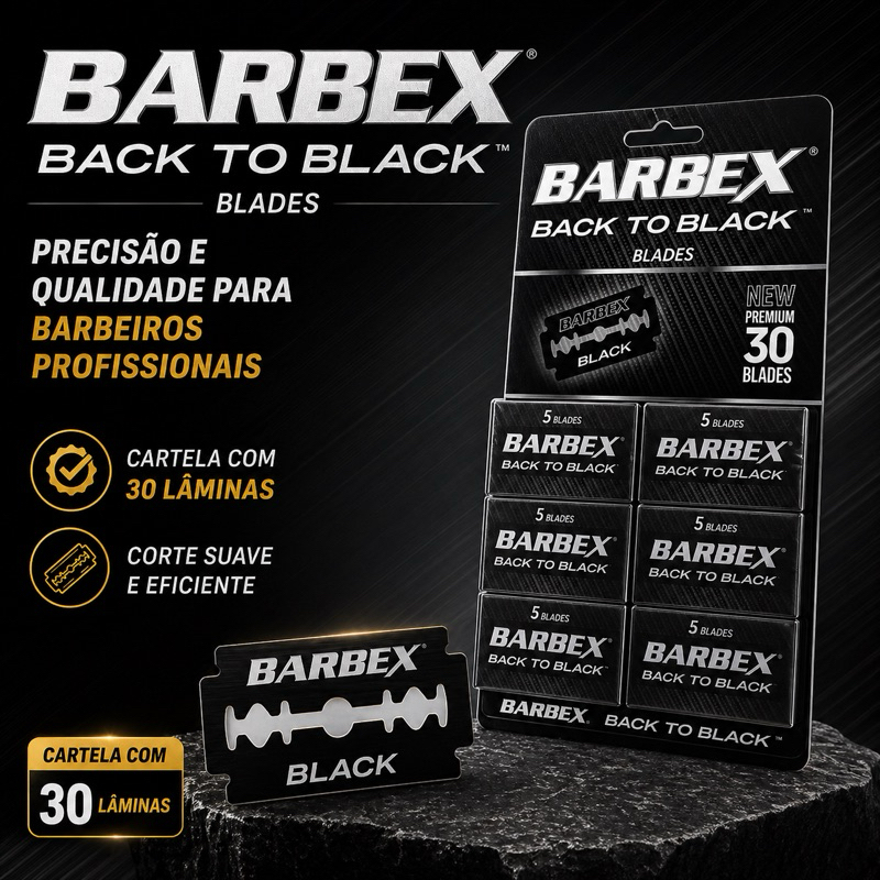 Lâmina Barbex  Black cartela com 30 unidades