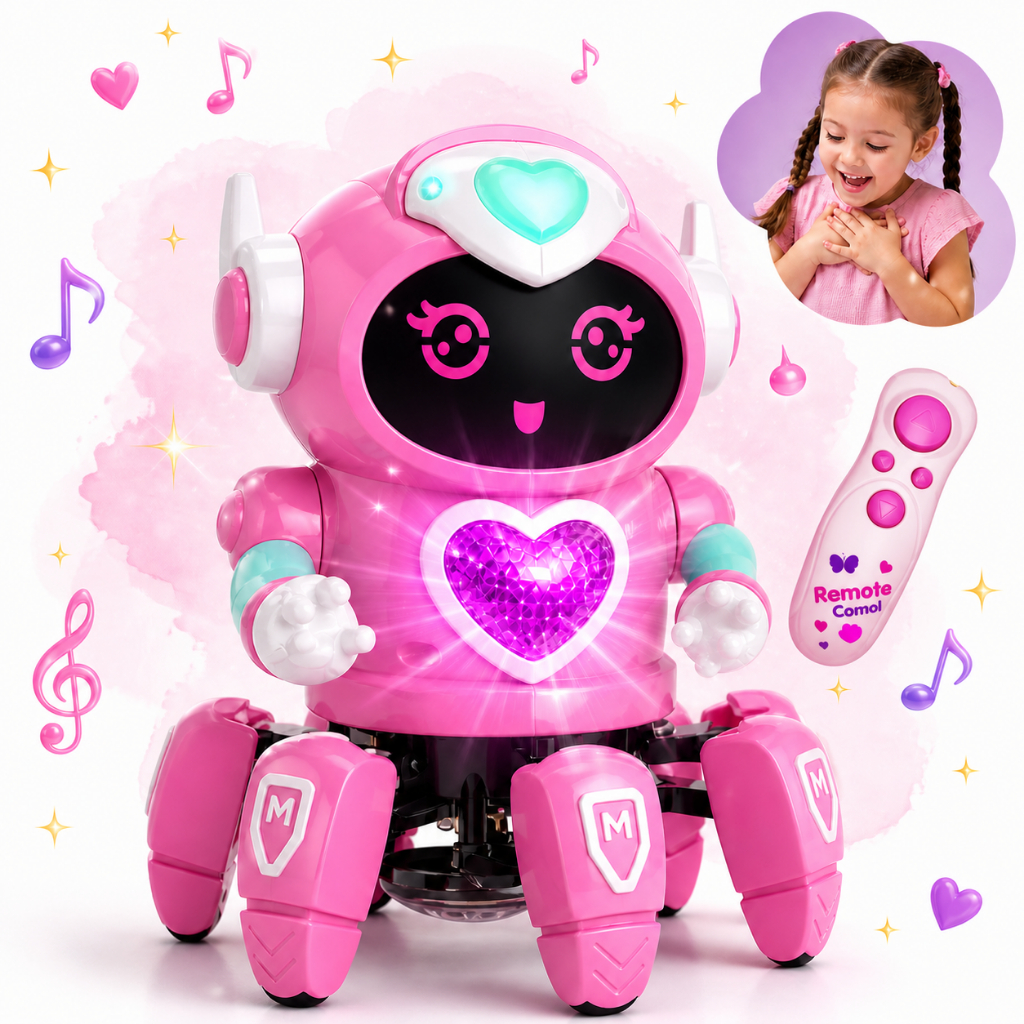Robo Aranha Controle Remoto Dançarino Luz Som Infantil Brinquedo Interativo Presente Criança Kizumba