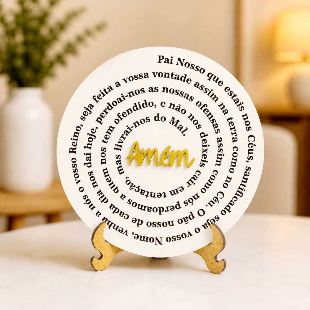 Imagem Placa Decorativa Oração Pai Nosso Decoração Enfeite Mesa Prateleira Porta Parede Quadro Casa Mandala
