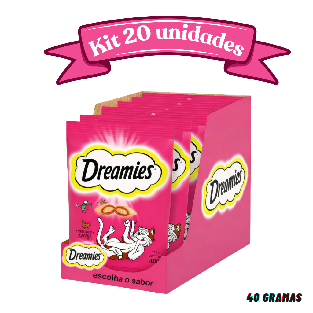 DREAMIES 40G PETISCO GATO ESCOLHA O SABOR KIT 20 UN PROMOÇÃO