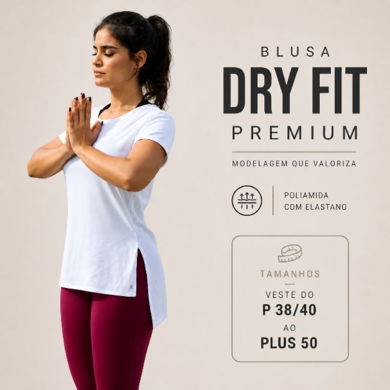 Blusa  Dry Fit Alongada  Poliamida com elástano Corrida Academia Fitness