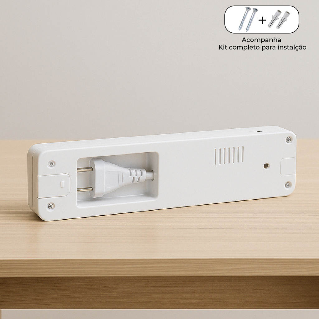 Luminária Emergência Portátil 120 Led PRO 15W Branco Frio 110V-220V Bivolt