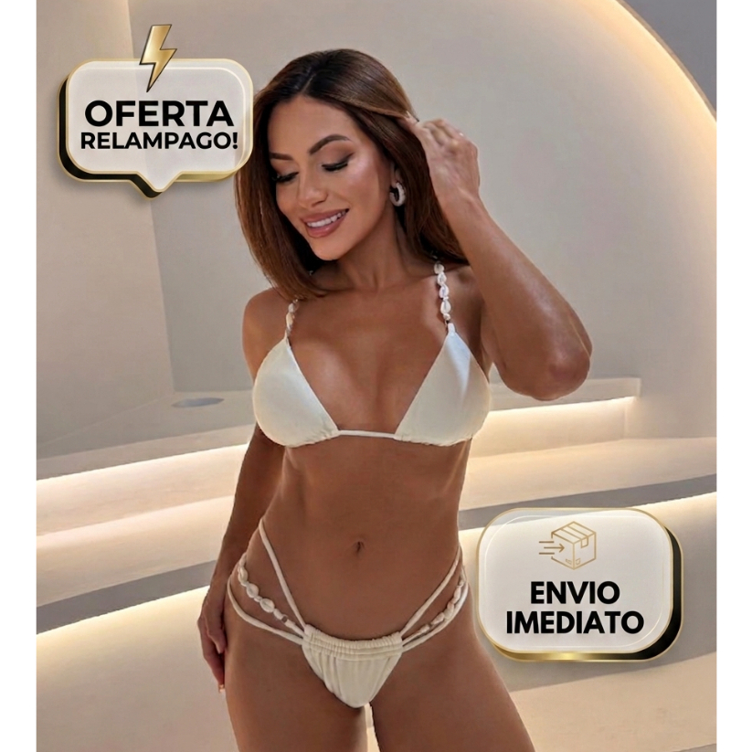 Biquíni fio dental com conchas, biquíni feminino, biquini