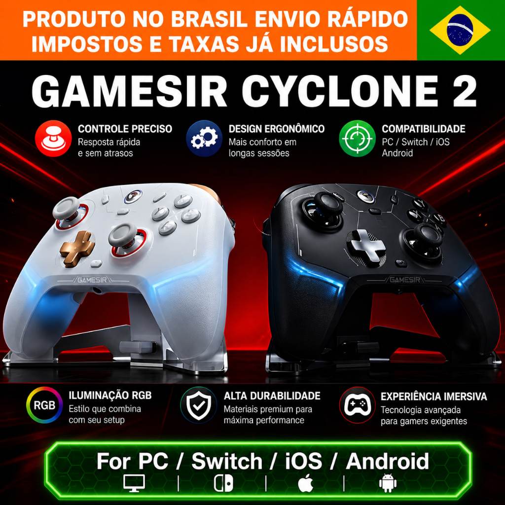 Controle Gamesir Cyclone 2 TMR Dock de carregamento Para Pc Switch Android Steam Celular Hall Effect