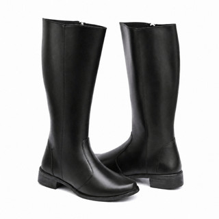 Bota Montaria Feminina Cano Médio Salto Grosso Confortável Elegante Bico Redondo