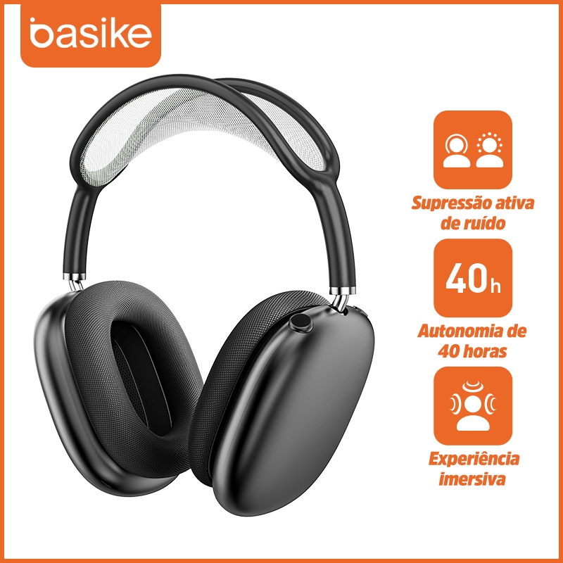 Basike Novo Fone ouvido Bluetooth 6.0 sem fio com função fone caixa som original Fones de ouvido Bluetooth