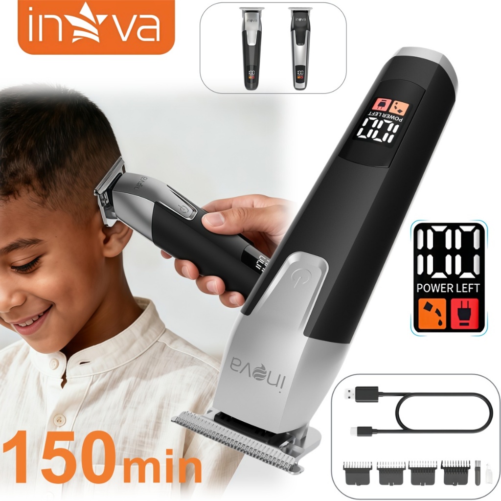 Máquina de Cortar Cabelo e Barba Inova LFJ-13149 Sem Fio Bateria 1200mAh Corte Preciso Profissional