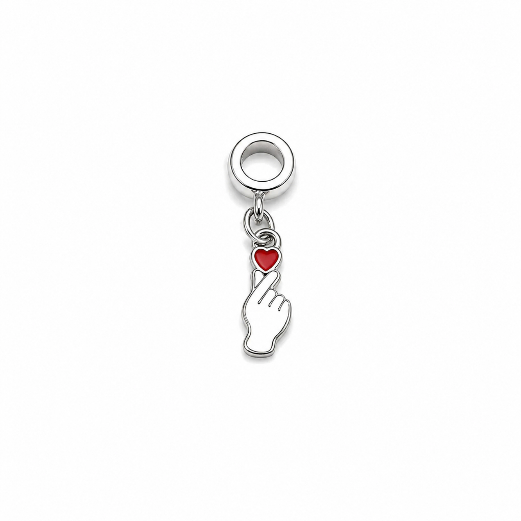 Berloque charm coração coreano pingente