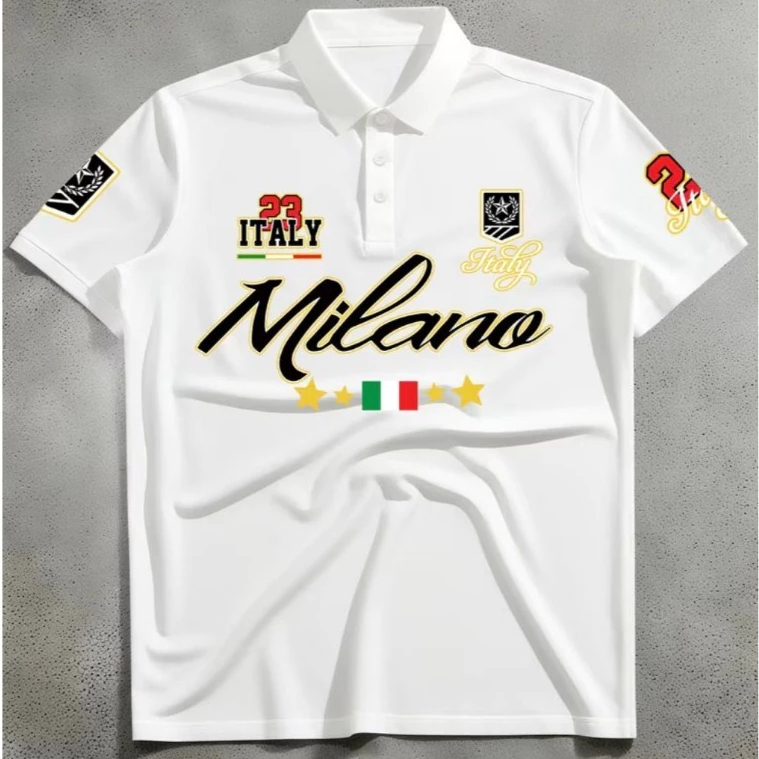 Camisa Polo M1lan Italy Feito em Piquet