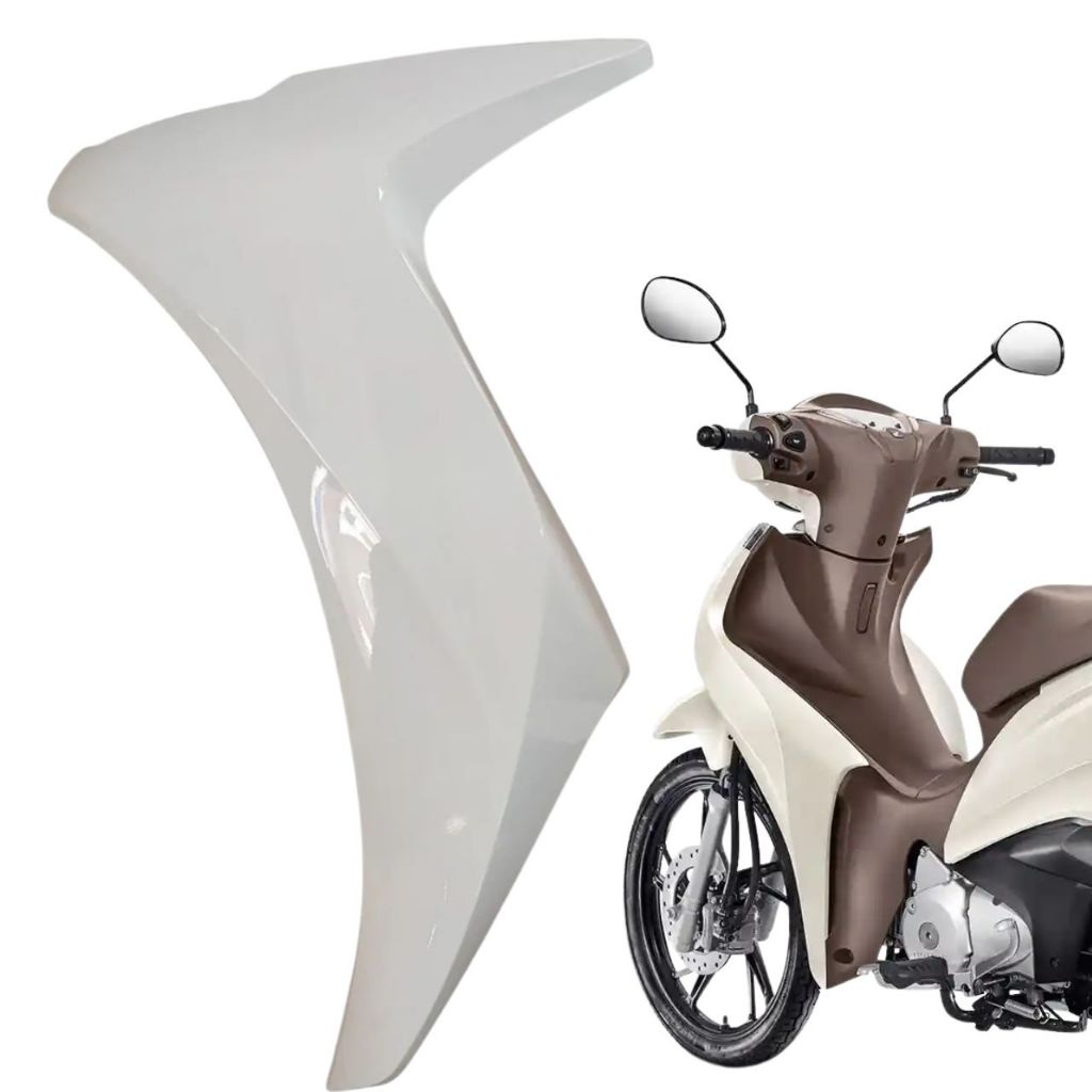 Carenagem Lateral Esquerda Biz 125 EX Branca Creme 2018 ATÉ 2024 Honda