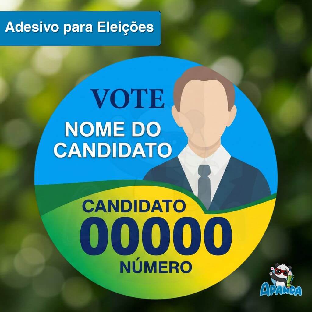 Adesivo Eleitoral Personalizado Redondo 4x4 com Sua Arte para Prefeito, Vereador e Deputado