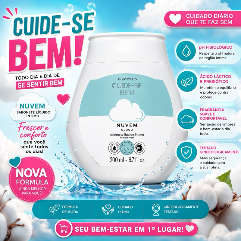 Sabonete Líquido Íntimo Cuide-se Bem Nuvem 200ml