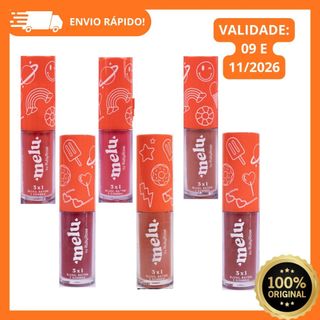 Blush, Batom E Sombra 3 Em 1 Melu Multifuncional Alta Pigmentação