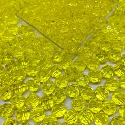 Miçanga Acrílica Sextavada 8mm Conta Acrílico Passante Redonda