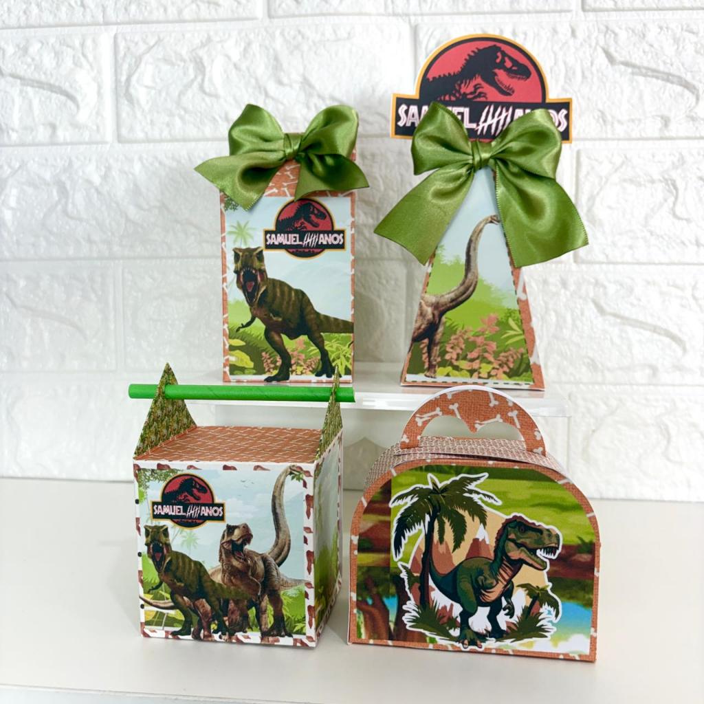 ENVIO RÁPIDO Kit Festa Personalizados Jurassic Park Dinossauros Dino Caixinhas Lembrancinhas PEGUE E MONTE