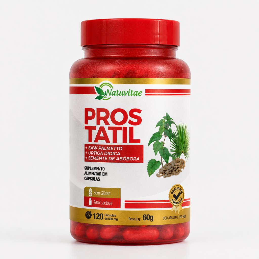 Prostatil - Saw Palmetto + Urtiga Dioica+ Semente de Abóbora 500 mg - 120 Cápsulas