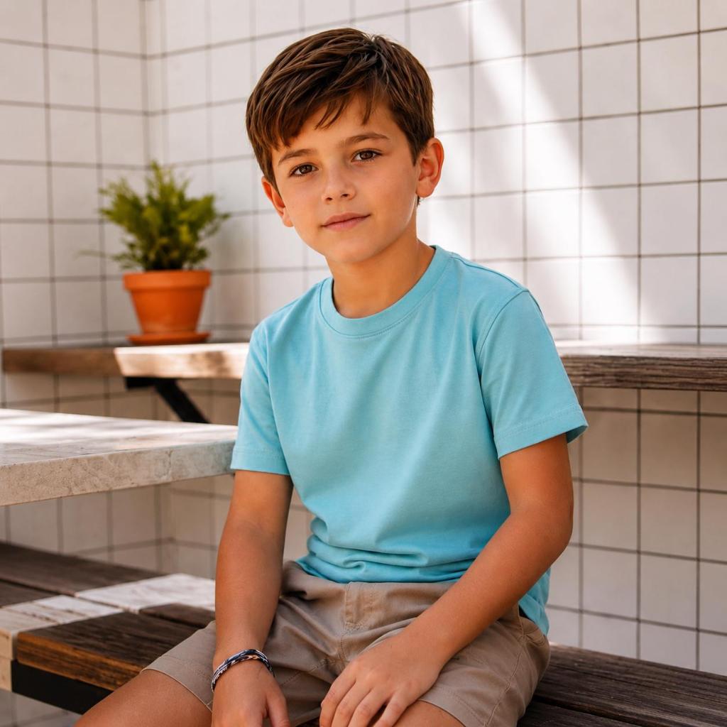 Camiseta Infantil Cotton Premium com Elastano | Blusa Infantil Macia e Confortável Tam 2 ao 14