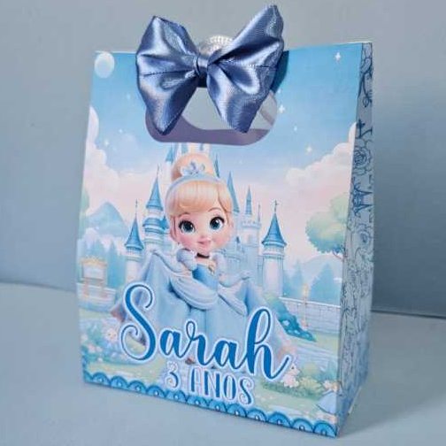 Sacolinha Personalizada Tema Cinderela Baby para lembrancinha
