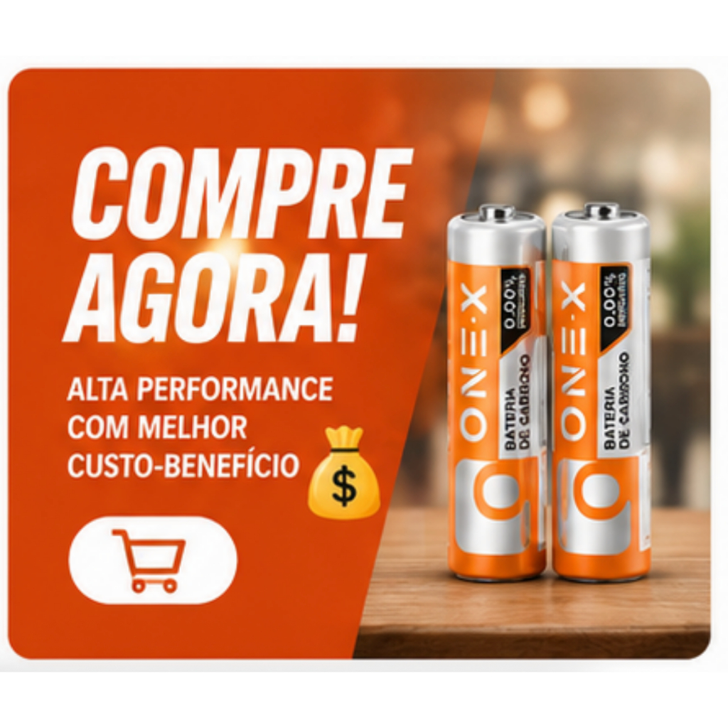 Kit Pilhas AAA 1.5V ONEX – Alta Durabilidade, Energia Estável, 0% Mercúrio, Ideal para Controle Remoto, Brinquedos e Us