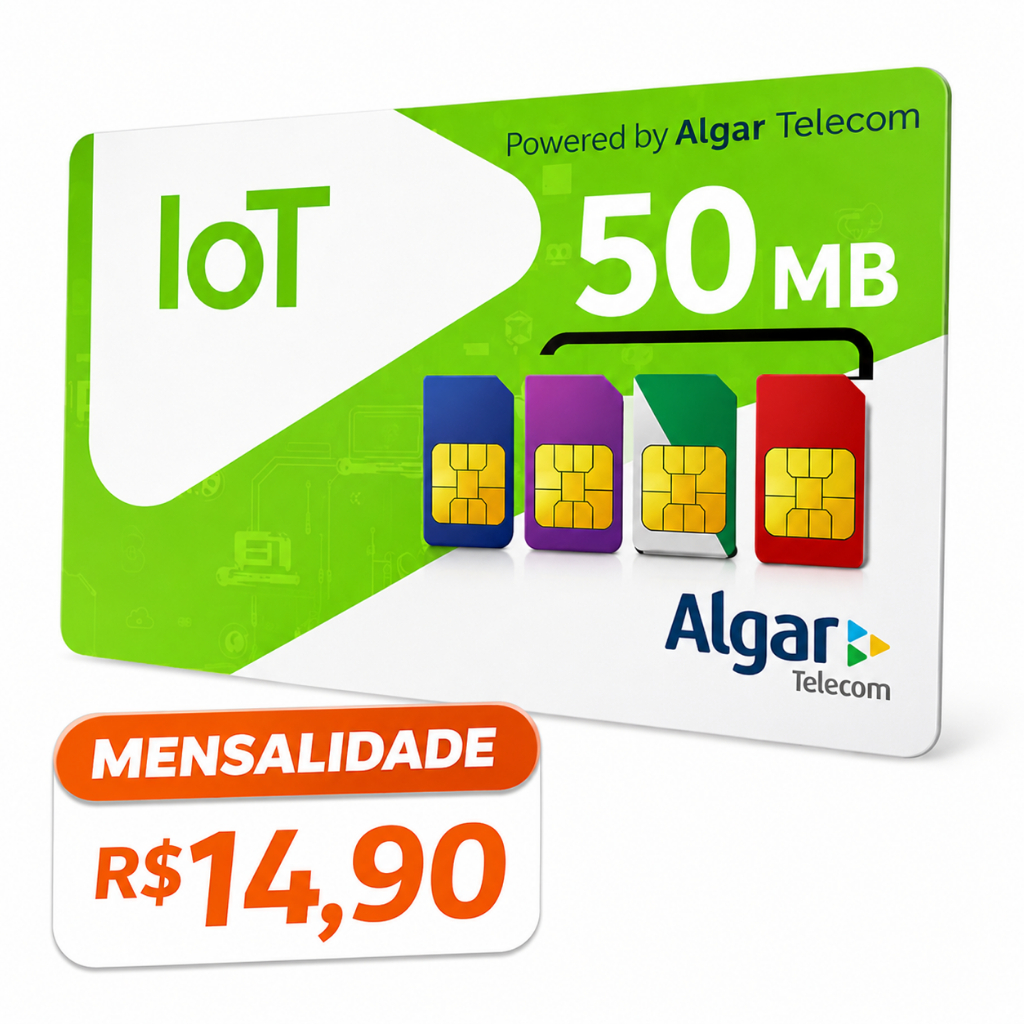 Chip M2m Mult Operadora Para Rastreador TIM + CLARO + VIVO + 50 MB